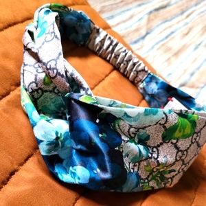 Blue floral headband
